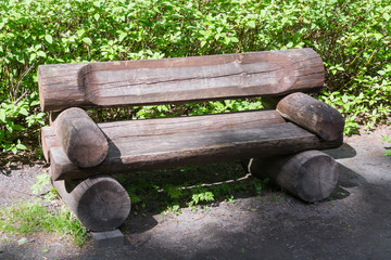 Wooden bench for rest of tired travelers.