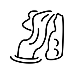 Waterfall icon vector isolated on white background, Waterfall sign