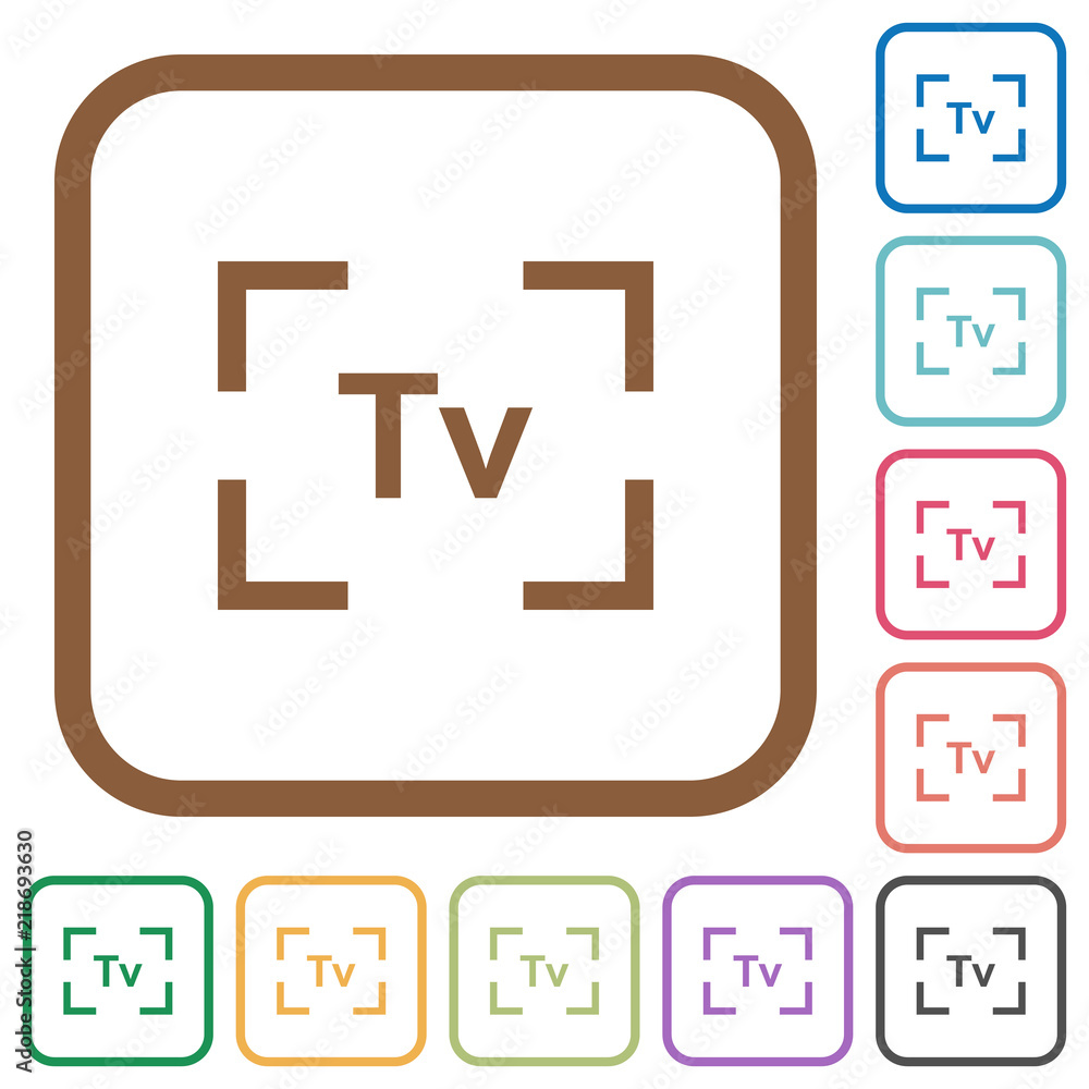 Poster camera time value mode simple icons