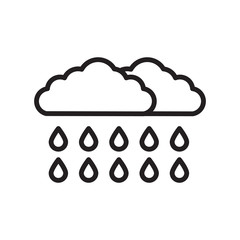 Rain icon vector isolated on white background, Rain sign