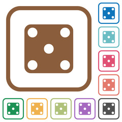 Domino five simple icons
