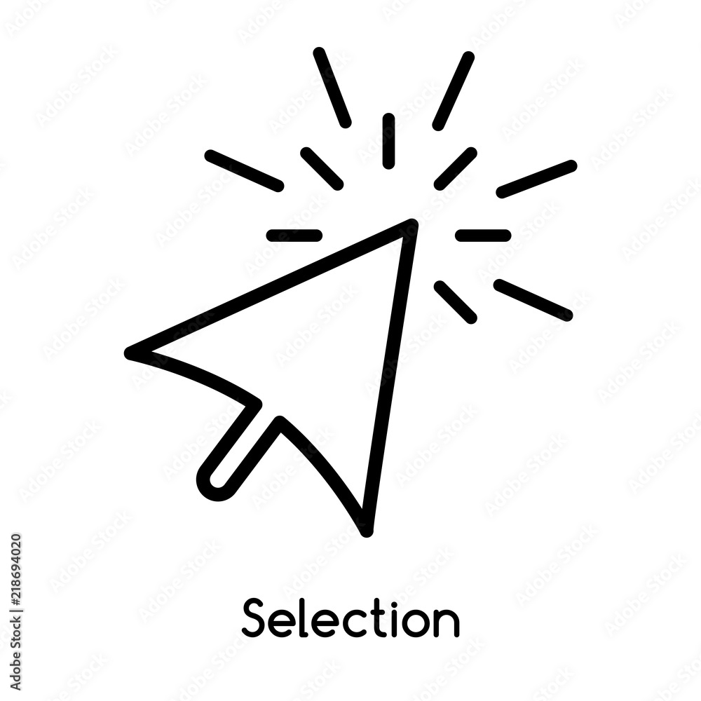 Poster selection icon vector isolated on white background, selection sign , line or linear design elements 