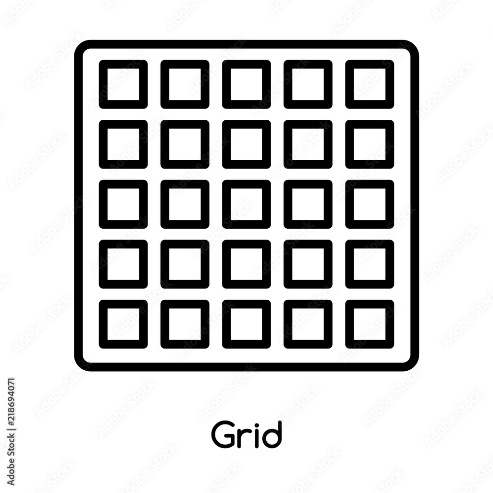 Poster grid icon vector isolated on white background, grid sign , line or linear design elements in outline