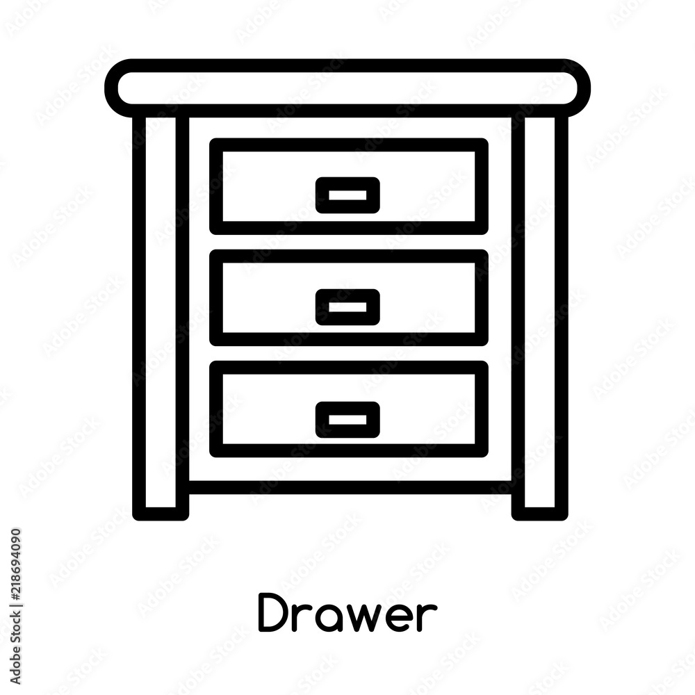 Poster drawer icon vector isolated on white background, drawer sign , line or linear design elements in out