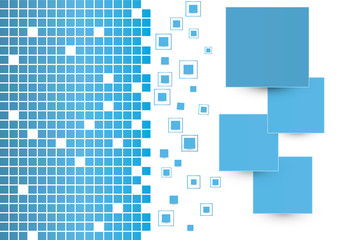 Abstract background with blue square shapes design
