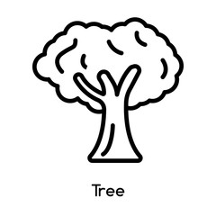 Tree icon vector isolated on white background, Tree sign , line or linear design elements in outline style