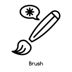 Brush icon vector isolated on white background, Brush sign , line or linear design elements in outline style