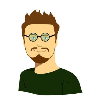 Man face icon vector illustration graphic design, man avatar with glasses icon