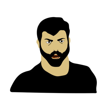 Man face with beard icon vector illustration graphic design, man avatar icon