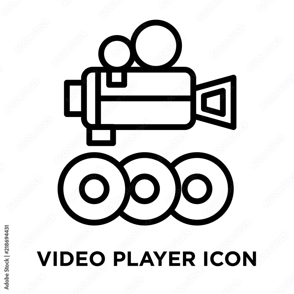 Poster video player icons isolated on white background. modern and editable video player icon. simple icon 