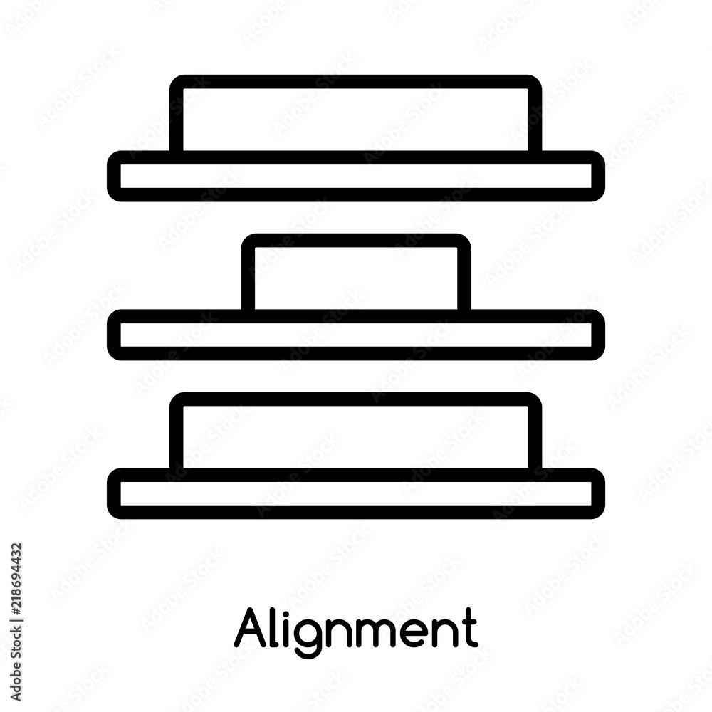 Poster alignment icon vector isolated on white background, alignment sign , line or linear design elements 