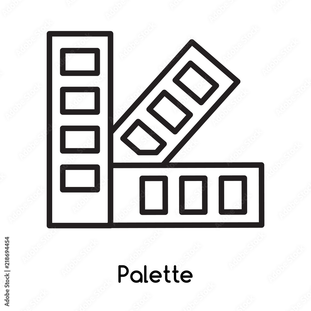 Poster palette icon vector isolated on white background, palette sign , line or linear design elements in o