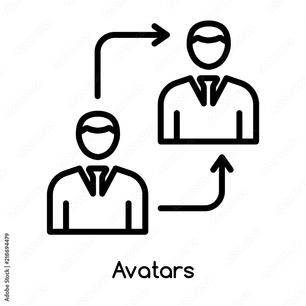 Poster avatars icon vector isolated on white background, avatars sign , line or linear design elements in o