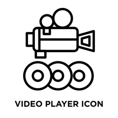 video player icons isolated on white background. Modern and editable video player icon. Simple icon vector illustration.