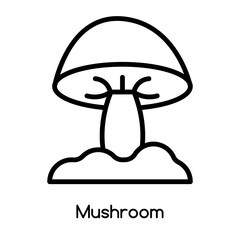 Mushroom icon vector isolated on white background, Mushroom sign , line or linear design elements in outline style