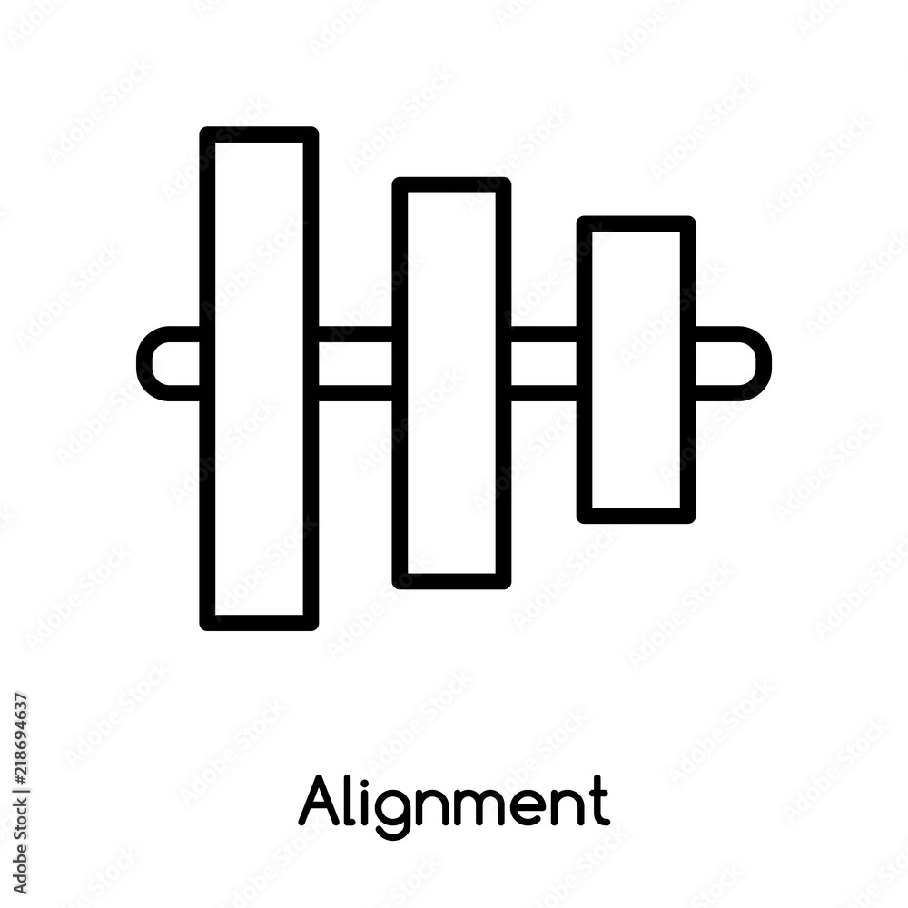 Poster alignment icon vector isolated on white background, alignment sign , line or linear design elements 