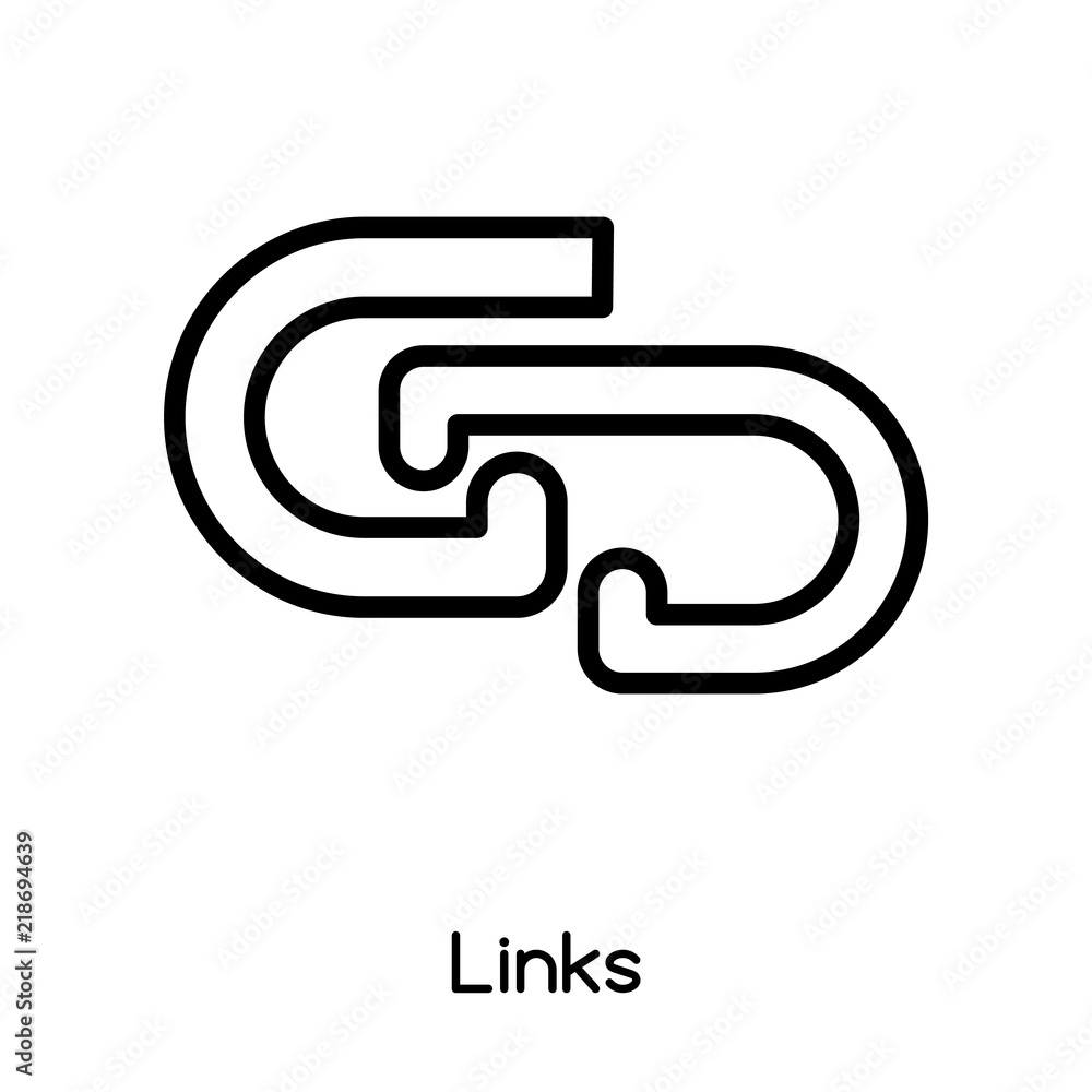 Poster links icon vector isolated on white background, links sign , line or linear design elements in outli