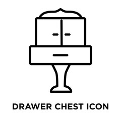 Drawer Chest icon vector isolated on white background, Drawer Chest sign , linear and stroke elements in outline style