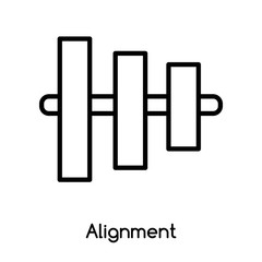 Alignment icon vector isolated on white background, Alignment sign , line or linear design elements in outline style