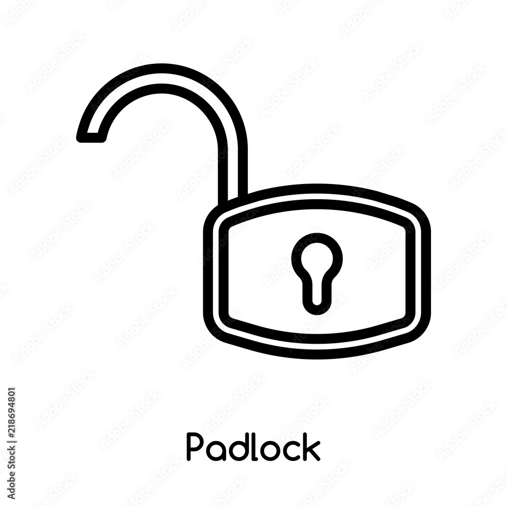 Poster padlock icon vector isolated on white background, padlock sign , line or linear design elements in o