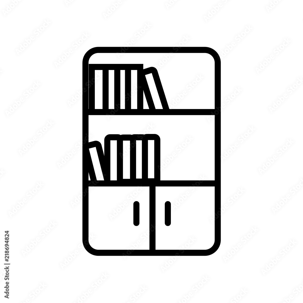 Poster bookshelf icon isolated on white background. modern and editable bookshelf icon. simple icons vector
