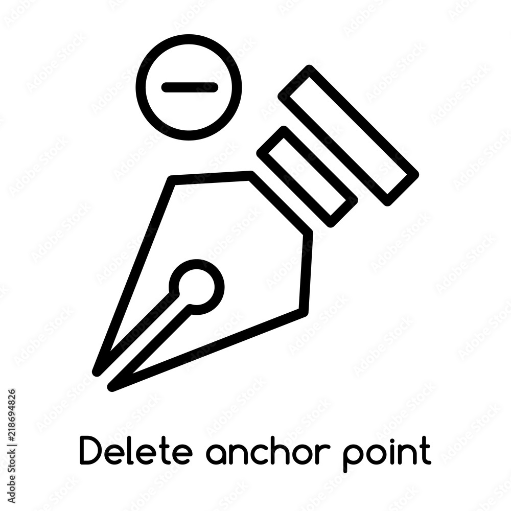 Poster delete anchor point icon vector isolated on white background, delete anchor point sign , line or lin
