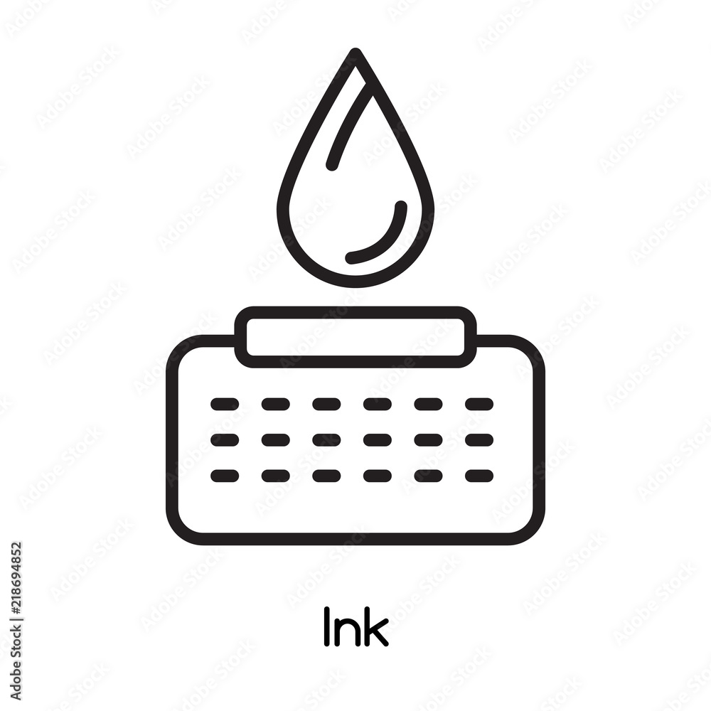 Poster ink icon vector isolated on white background, ink sign , line or linear design elements in outline s