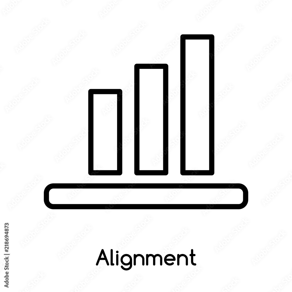 Poster alignment icon vector isolated on white background, alignment sign , line or linear design elements 