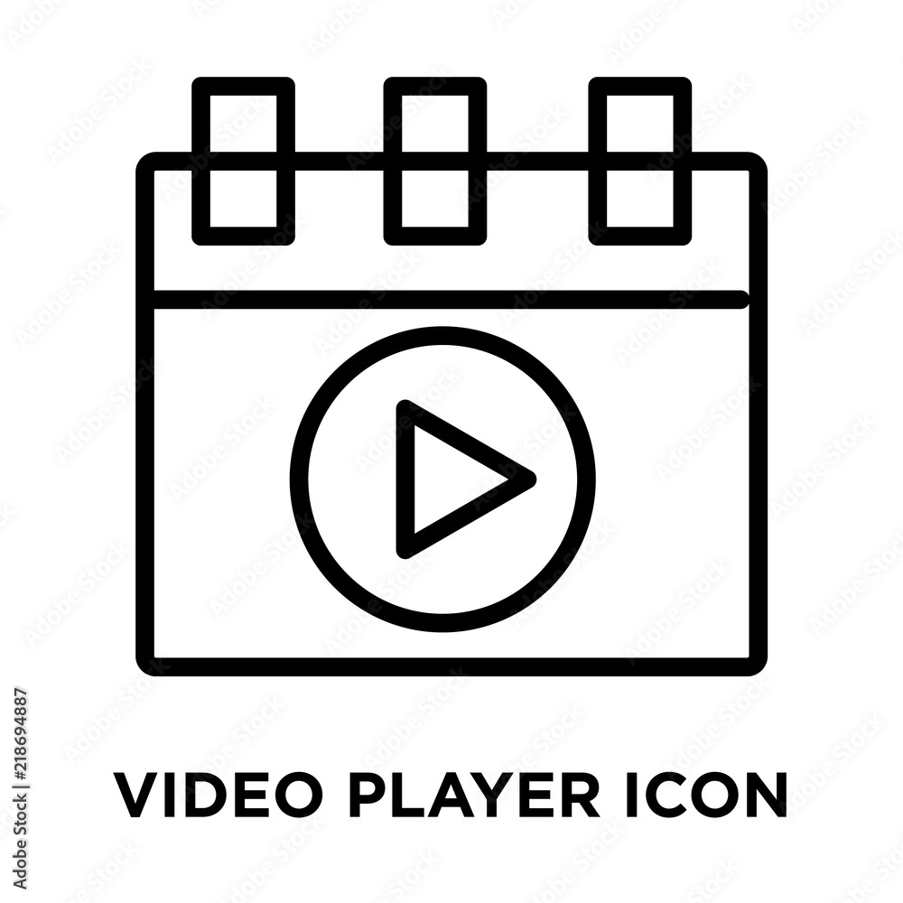 Poster video player icons isolated on white background. modern and editable video player icon. simple icon 