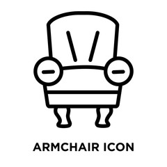 Armchair icon vector isolated on white background, Armchair sign , linear and stroke elements in outline style
