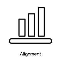 Alignment icon vector isolated on white background, Alignment sign , line or linear design elements in outline style