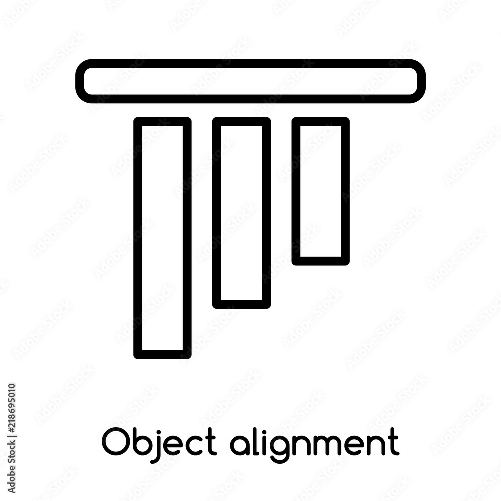 Aufkleber object alignment icon vector isolated on white background, object alignment sign , line or linear de