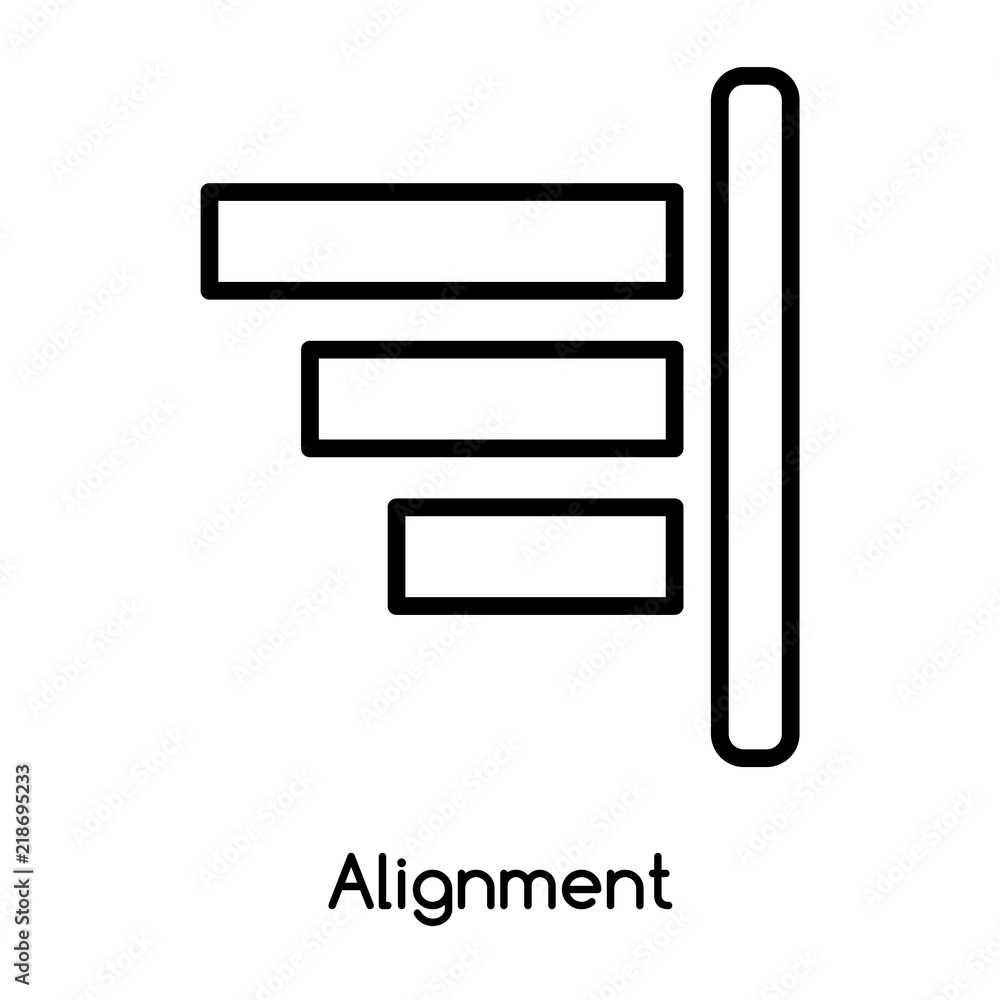 Poster alignment icon vector isolated on white background, alignment sign , line or linear design elements 