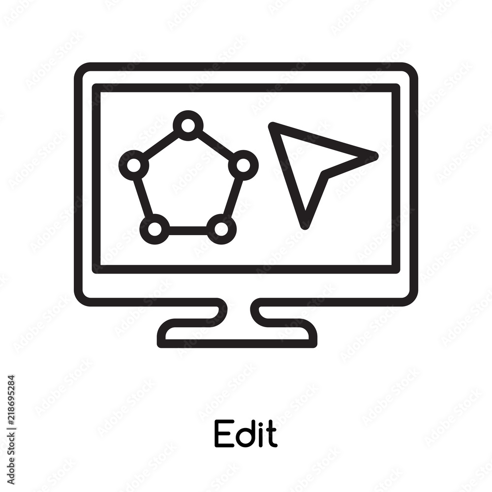 Poster edit icon vector isolated on white background, edit sign , line or linear design elements in outline