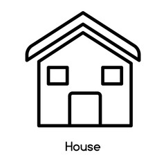 House icon vector isolated on white background, House sign , line or linear design elements in outline style