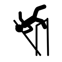 Pole vault icon vector isolated on white background, Pole vault sign