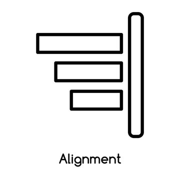 Alignment icon vector isolated on white background, Alignment sign , line or linear design elements in outline style