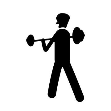 Weightlifter icon vector isolated on white background, Weightlifter sign