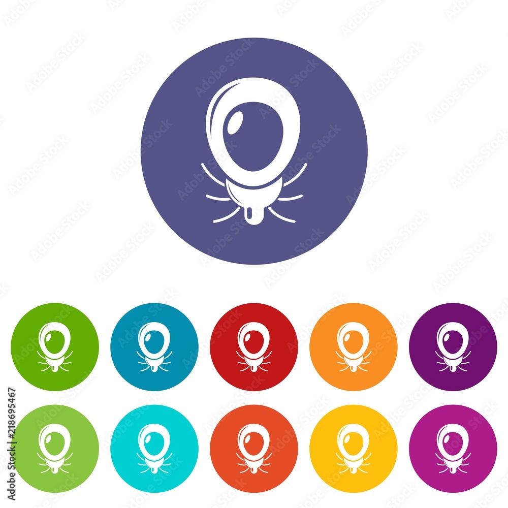 Poster mouse virus icons color set vector for any web design on white background