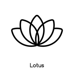 Lotus icon vector isolated on white background, Lotus sign , line or linear design elements in outline style