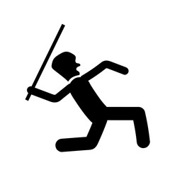 Javelin throw icon vector isolated on white background, Javelin throw sign
