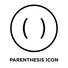 parenthesis icons isolated on white background. Modern and editable parenthesis icon. Simple icon vector illustration.