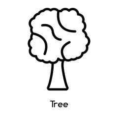 Tree icon vector isolated on white background, Tree sign , line or linear design elements in outline style
