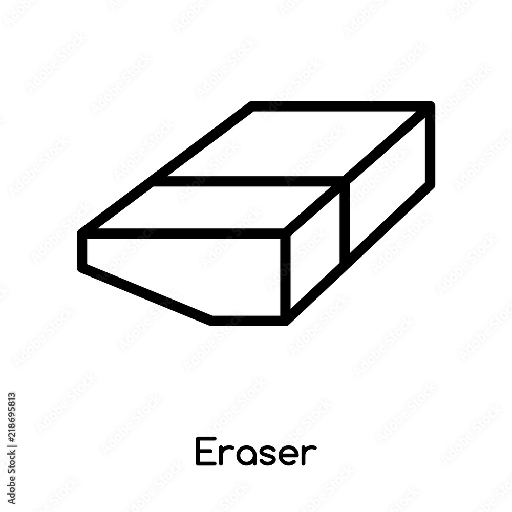 Poster eraser icon vector isolated on white background, eraser sign , line or linear design elements in out