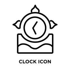 Clock icon vector isolated on white background, Clock sign , linear and stroke elements in outline style