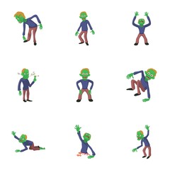 Hellraiser icons set. Cartoon set of 9 hellraiser vector icons for web isolated on white background