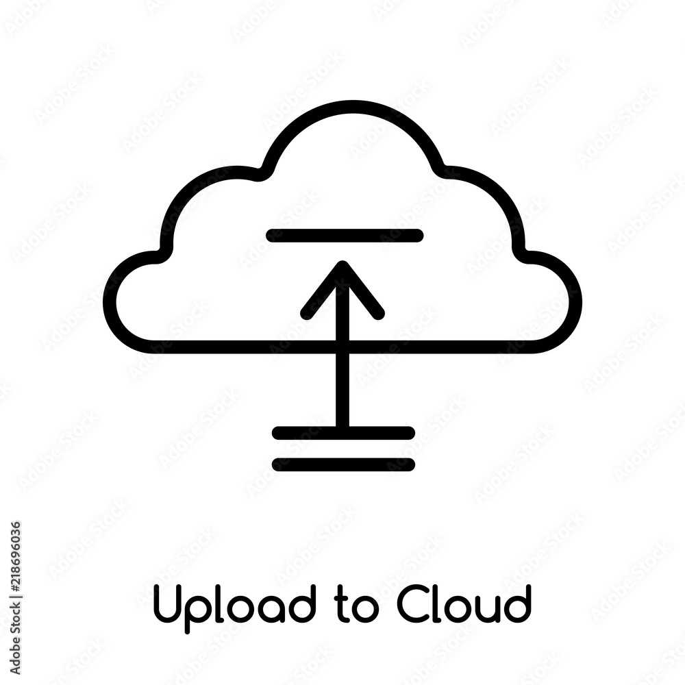 Poster upload to cloud icon vector isolated on white background, upload to cloud sign , line or linear desi