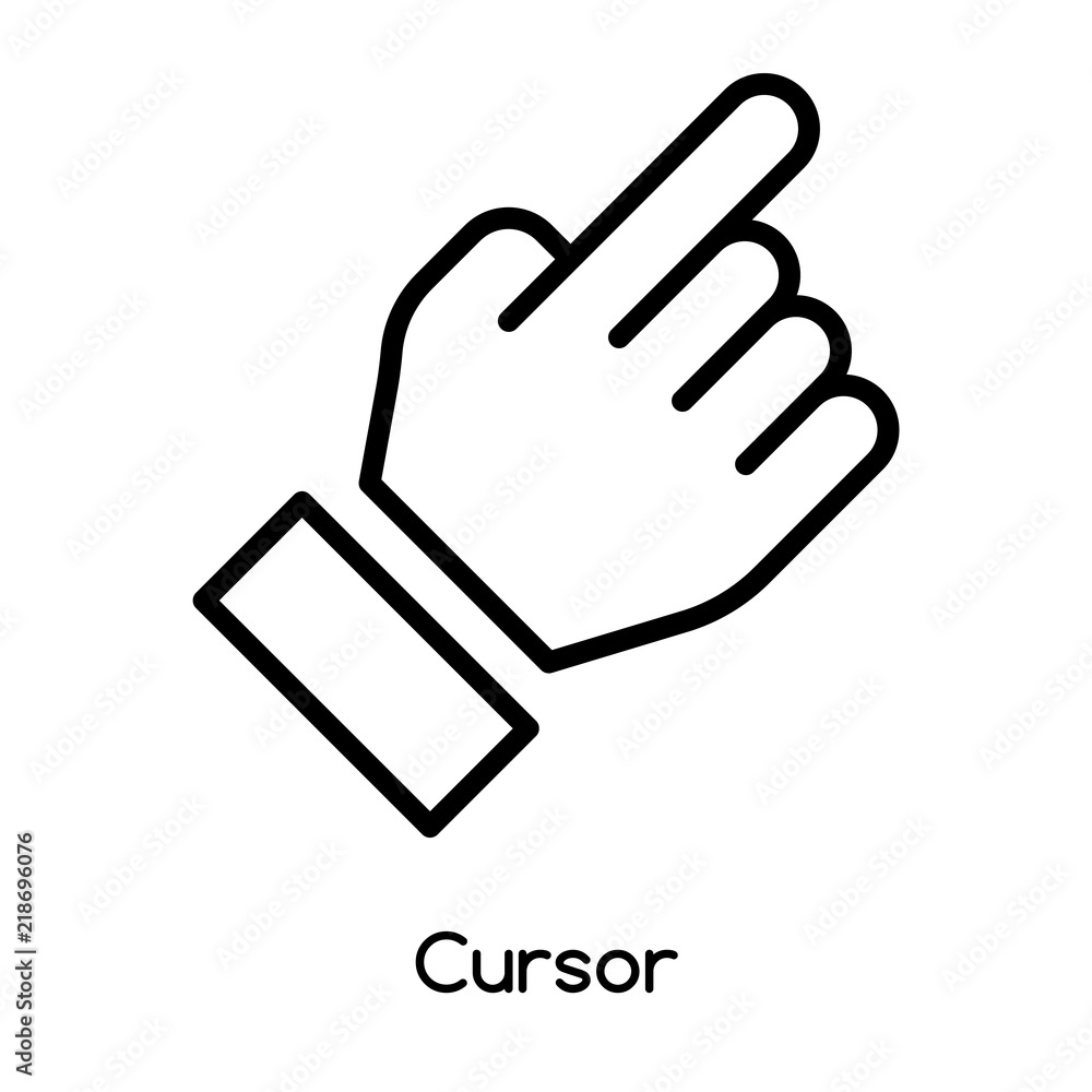 Poster cursor icon vector isolated on white background, cursor sign , line or linear design elements in out