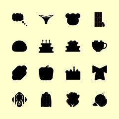 eat icons set. street, hotel, snack and sandwich graphic works