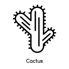 Cactus icon vector isolated on white background, Cactus sign , line or linear design elements in outline style